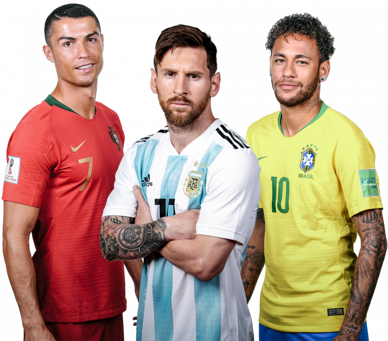 Cristiano Ronaldo, Lionel Messi & Neymar football render - 47581