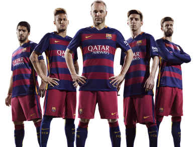 Luis Suarez, Neymar, Andres Iniesta, Lionel Messi & Gerard Piqué ...