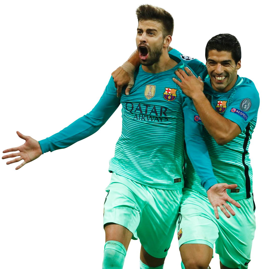 Gerard Piqué And Luis Suarez Barcelona Football Render Footyrenders