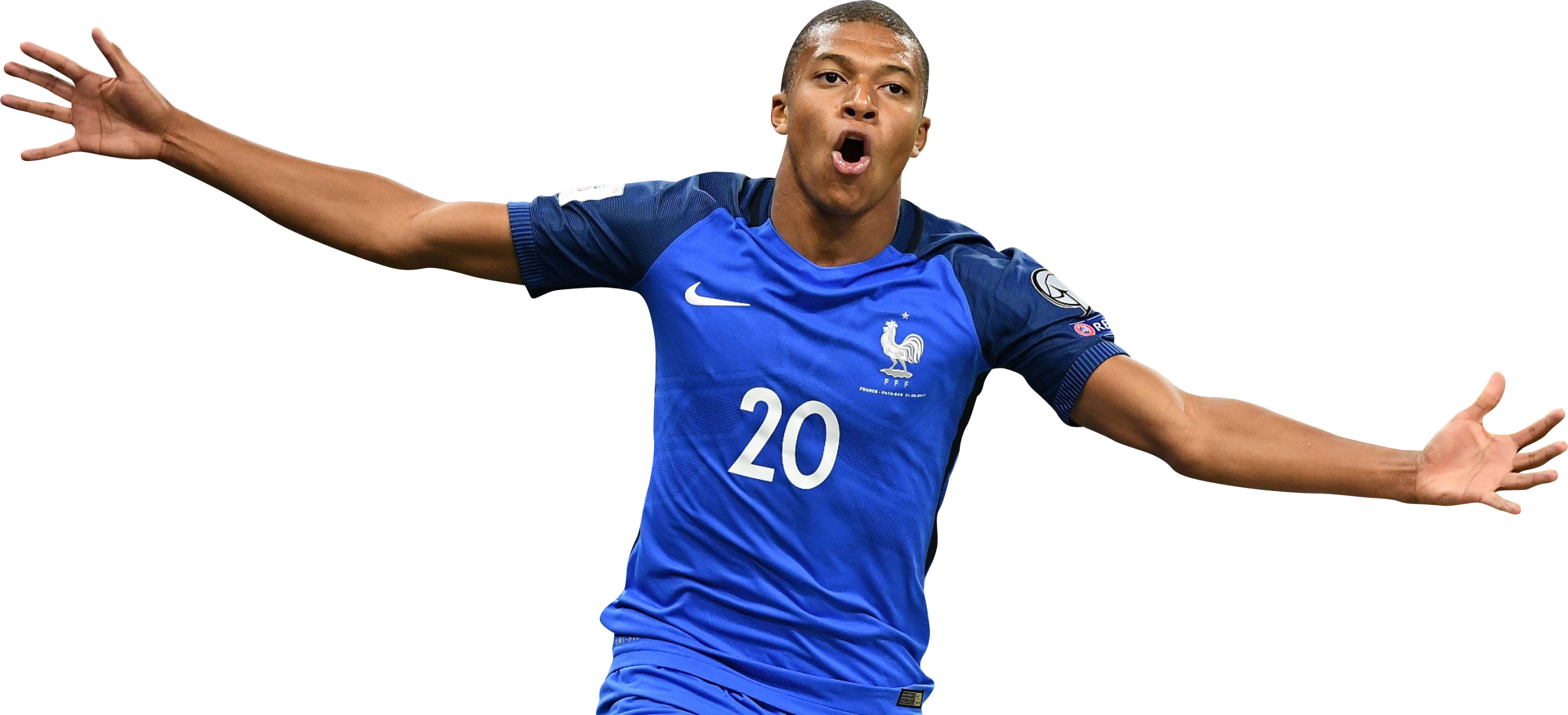 Download France National Football Team Kylian Mbappe Jersey Wallpaper