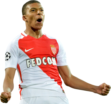 Kylian Mbappé Monaco football render - FootyRenders