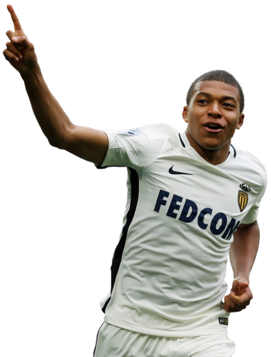 Kylian Mbappé Monaco football render - FootyRenders